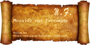 Mozolányi Fernanda névjegykártya